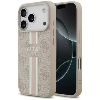   Guess 4G Printed Stripes MagSafe iPhone 17 Pro tok, rózsaszín
