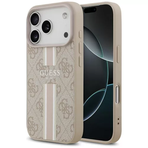 Guess 4G Printed Stripes MagSafe iPhone 17 Pro tok, rózsaszín