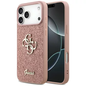   Guess Fixed Glitter Big 4G Case iPhone 17 Pro Max tok, rózsaszín