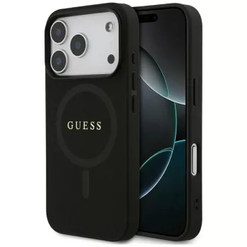   Guess Saffiano Classic Logo MagSafe Case iPhone 17 Pro tok, fekete