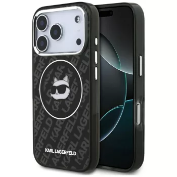   Karl Lagerfeld IML Choupette Head Logo MagSafe iPhone 17 Pro tok, fekete