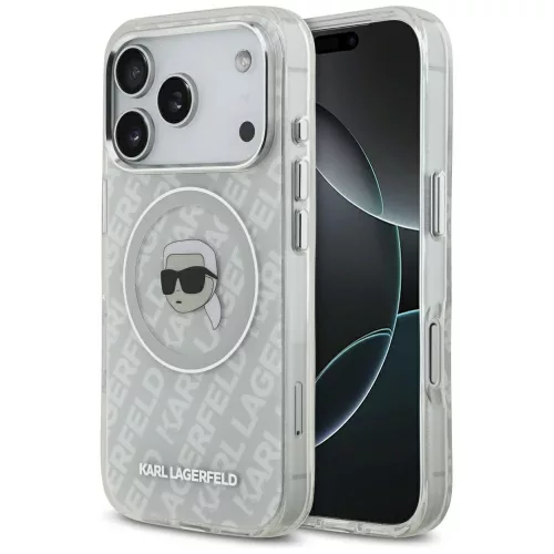 Karl Lagerfeld IML Karl Head Logo MagSafe iPhone 17 Pro tok, szürke
