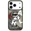 Karl Lagerfeld Liquid Glitter Choupette Logo MagSafe iPhone 17 Pro tok, fekete