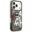 Karl Lagerfeld Liquid Glitter Choupette Logo MagSafe iPhone 17 Pro tok, fekete
