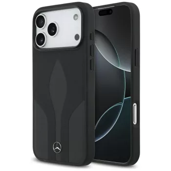   Mercedes Leather The Move MagSafe Case iPhone 17 Pro Max tok, fekete