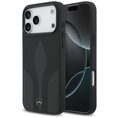 Mercedes Leather The Move MagSafe Case iPhone 17 Pro Max tok, fekete