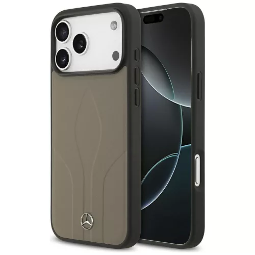 Mercedes Leather The Move MagSafe Case iPhone 17 Pro Max tok, bézs