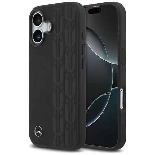 Mercedes Leather Laurel Leaves MagSafe iPhone 17 tok, fekete