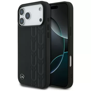   Mercedes Leather Laurel Leaves MagSafe iPhone 17 Pro Max tok, fekete
