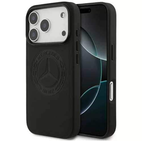 Mercedes Leather Vintage Logo MagSafe iPhone 17 Pro tok, fekete