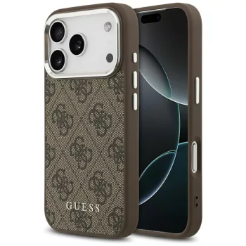 Guess 4G Classic Logo MagSafe case iPhone 17 Pro tok, barna