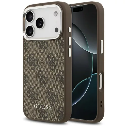 Guess 4G Classic Logo MagSafe case iPhone 17 Pro tok, barna