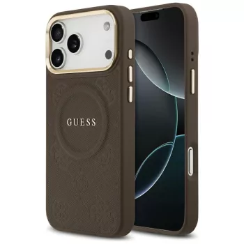 Guess Peony Hot Stamp MagSafe iPhone 17 Pro Max tok, barna