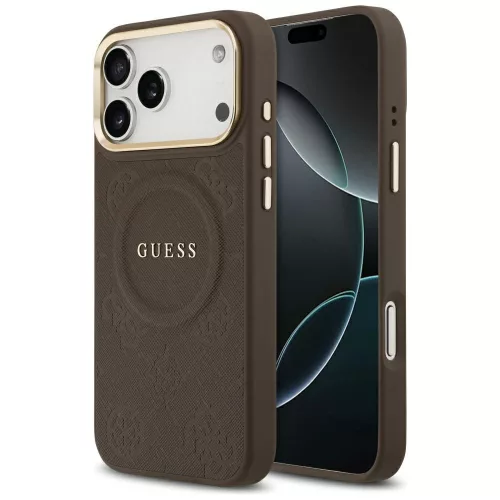 Guess Peony Hot Stamp MagSafe iPhone 17 Pro Max tok, barna