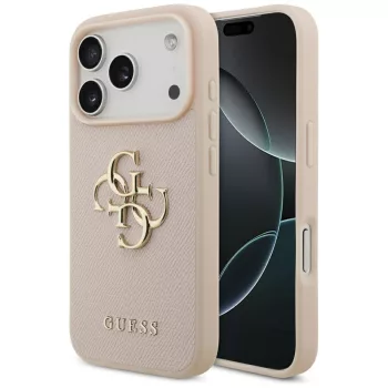   Guess Grained Big 4G & Classic Logo iPhone 17 Pro tok, rózsaszín