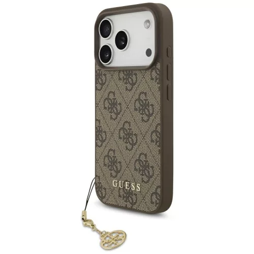 Guess 4G Charms Collection MagSafe case iPhone 17 Pro tok, barna