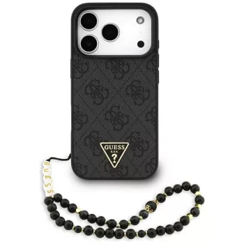   GUESS case IPHONE 17 Pro MagSafe GUHMP17LP4TSDPPSK (4G PU W/ Strap Triangle Logo) tok, fekete