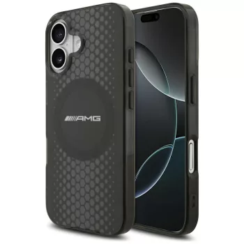   AMG Double Layer tok, átlátszó Graphics MagSafe iPhone 17 tok, fekete