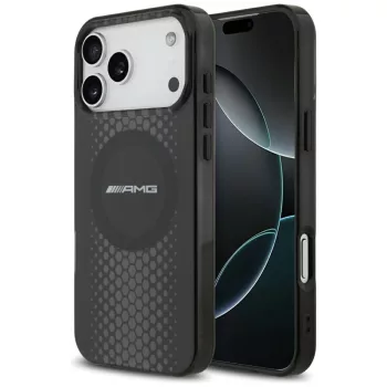   AMG Double Layer tok, átlátszó Graphics MagSafe iPhone 17 Pro Max tok, fekete