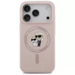 Karl Lagerfeld Silicone Karl&Choupette Ring MagSafe Case iPhone 17 Pro tok, rózsaszín