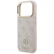 Guess 4G Strass Logo & Big Strap Metal Buttons MagSafe iPhone 17 Pro tok, rózsaszín