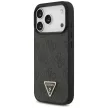 Guess Leather 4G Triangle Strass MagSafe case iPhone 17 Pro tok, fekete