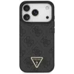 Guess Leather 4G Triangle Strass MagSafe case iPhone 17 Pro tok, fekete