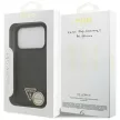 Guess Leather 4G Triangle Strass MagSafe case iPhone 17 Pro tok, fekete