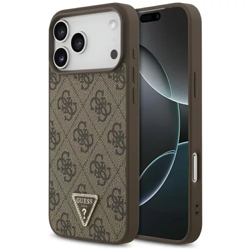 Guess Leather 4G Triangle Strass MagSafe iPhone 17 Pro Max tok, barna