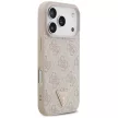 Guess Leather 4G Triangle Strass MagSafe Case iPhone 17 Pro tok, rózsaszín