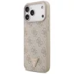 Guess Leather 4G Triangle Strass MagSafe Case iPhone 17 Pro Max tok, rózsaszín