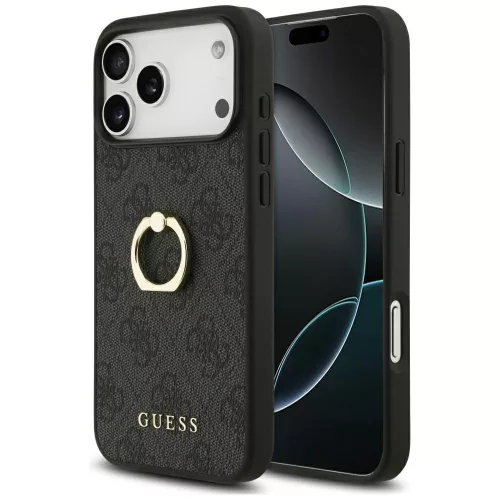 Guess 4G Ring Stand iPhone 17 Pro Max tok, fekete
