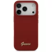 Guess Silicone Script Metal Logo MagSafe iPhone 17 Pro tok, magenta