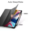 ESR iPad Pro 11 (2018) Yippee Pencil Holder oldalra nyíló okos tok, érintőceruza tartóval, fekete