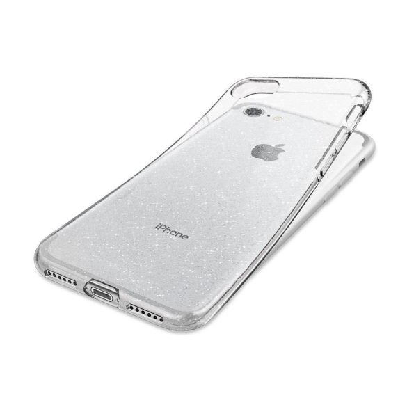 Spigen Liquid Crystal Glitter iPhone 7/8 hátlap, tok, átlátszó