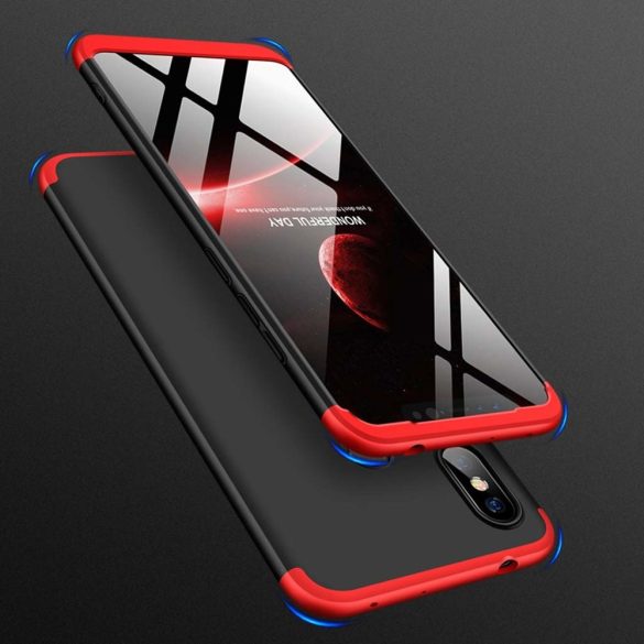 Full Body Case 360 Xiaomi Redmi Note 6 Pro hátlap, tok, fekete-piros