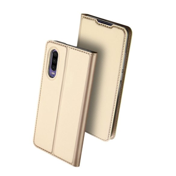 Dux Ducis Skin Pro Huawei P30 oldalra nyíló tok, arany