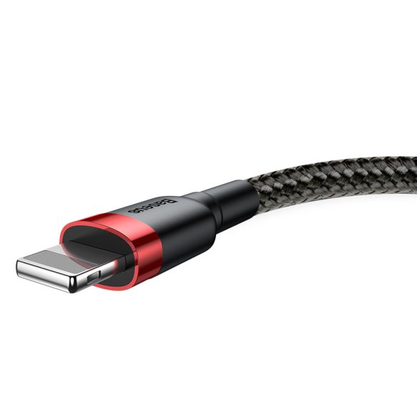 Baseus Cafule CALKLF-C19 USB Lightning adat- és töltőkábel, 3.0 gyorstöltés, 1.5A, 2m, fekete-piros