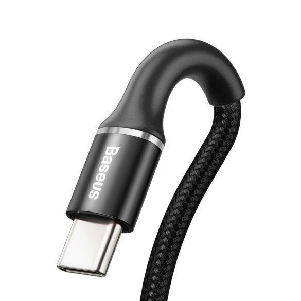 Baseus Halo Data Cable USB/USB- adat- és töltőkábel, LED fénnyel, 3A, 1m, fekete