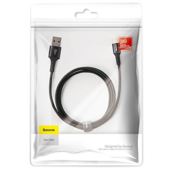 Baseus Halo Data Cable USB/USB- adat- és töltőkábel, LED fénnyel, 3A, 1m, fekete