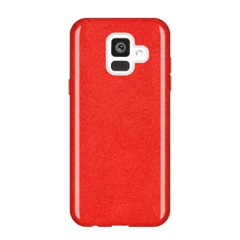   Wozinsky Glitter Case Shining Cover Samsung Galaxy A6 (2018) hátlap, tok, piros