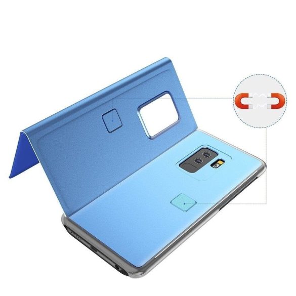 Clear View Case cover Huawei Y7 (2019)/Y7 Prime (2019) oldalra nyíló tok, kék