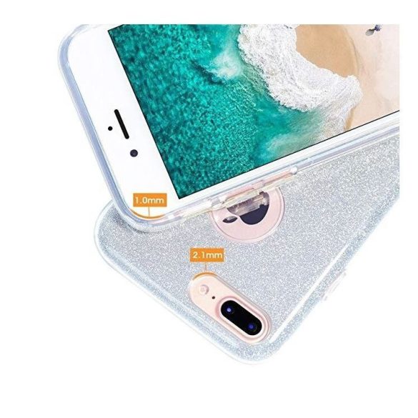 Wozinsky Glitter Case Shining Cover Samsung Galaxy A9 (2018) hátlap, tok, ezüst