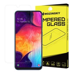   Wozinsky Samsung Galaxy A50/A30/A20 kijelzővédő edzett üvegfólia (tempered glass) 9H keménységű (nem teljes kijelzős 2D sík üvegfólia), átlátszó