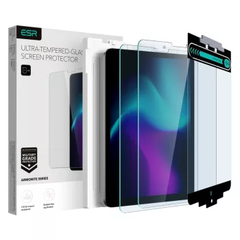   ESR Armorite iPad Air 10,9" 5/4 (2022/2020)/Pro 11" (2022/2021/2020/2018) kijelzővédő üveg felhelyező applikátorral, 2db, átlátszó