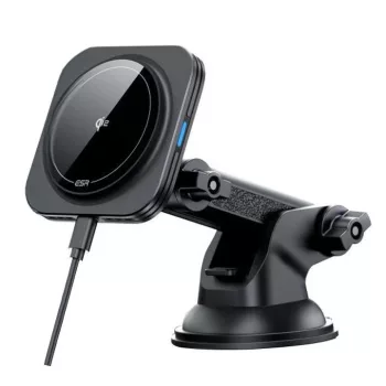   ESR HALOLOCK MAGNETIC MAGSAFE DASHBOARD CAR MOUNT WIRELESS CHARGER QI2 15W autós tartó és töltő, fekete