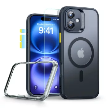   ESR CLASSIC PRO SET HALOLOCK MAGSAFE IPHONE 16 FROSTED tok, fekete