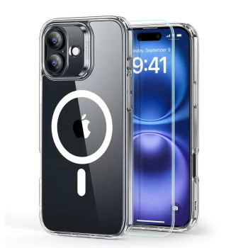  ESR Classic Hybrid Halolock MagSafe Case + tempered glass iPhone 16 - Clear