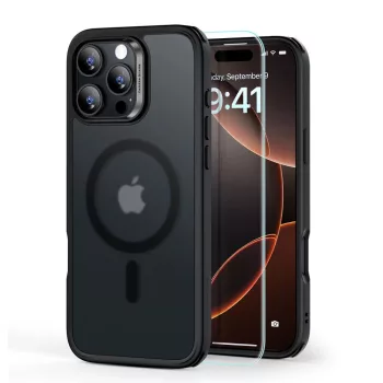   ESR CLASSIC HYBRID HALOLOCK MAGSAFE & tempered glass IPHONE 16 PRO MAX FROSTED tok, fekete