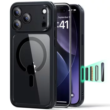   ESR CLASSIC HYBRID MAGSAFE & TEMPERED GLASS IPHONE 17 Pro tok, átlátszó-fekete